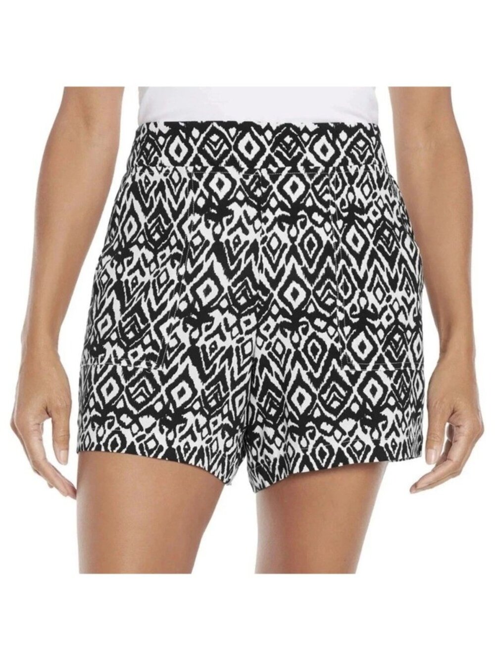 NWT Wildfox Women's Shorts XL Black & White Geometric Rayon
